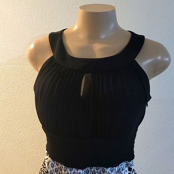 MELROSE HALTER NECKLINE COCKTAIL TWO-TONE WOMEN'S DRESS - Picture 6 of 15